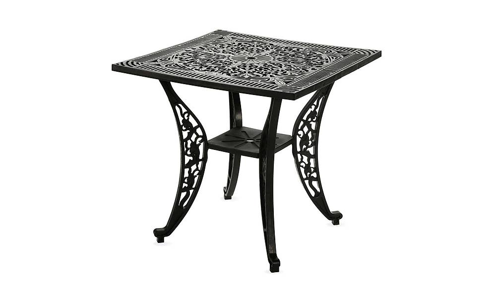 Gaia Siyah Balkon - Bahçe Çay Seti - Kare Bahçe Mobilyası