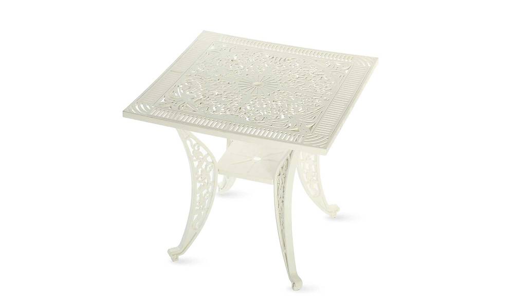 Gaia Beyaz Balkon - Bahçe Çay Seti - Kare Bahçe Mobilyası