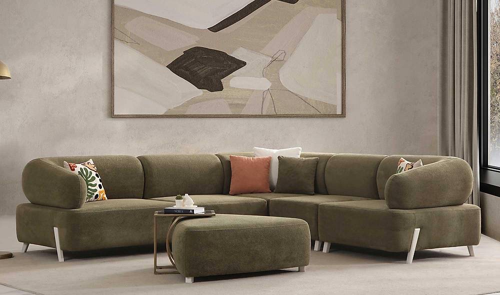 Ramona Köşe Takımı - Haki Köşe Koltuk