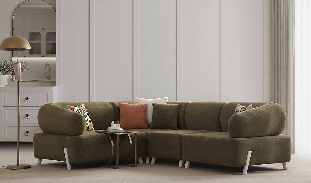 Ramona Köşe Takımı - Haki Köşe Koltuk