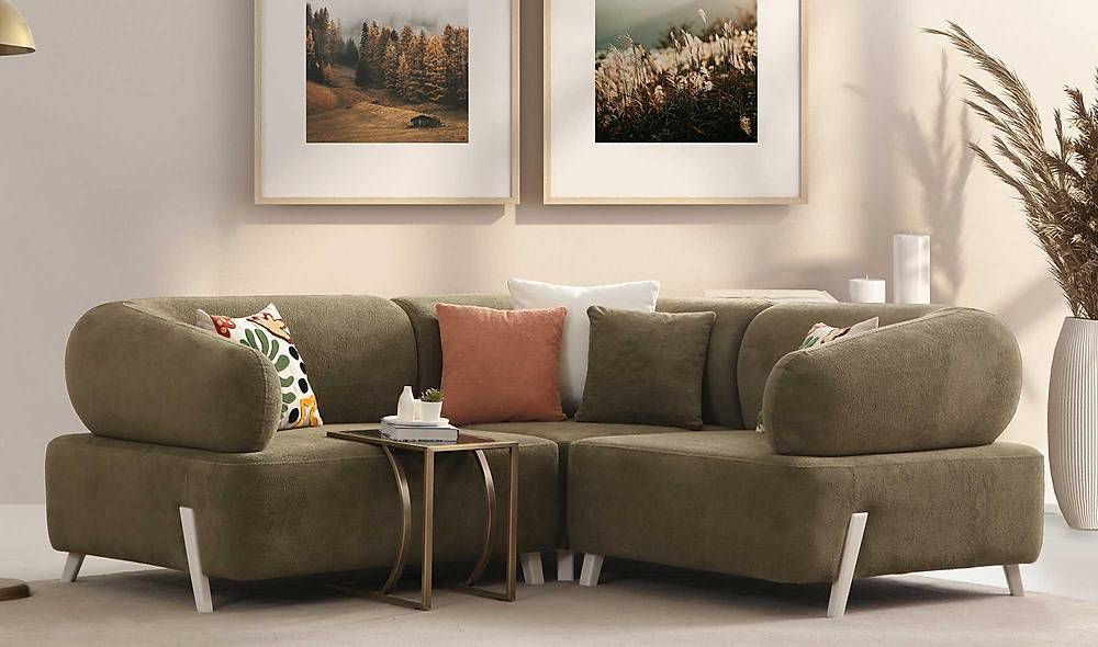 Ramona Köşe Takımı - Haki Köşe Koltuk