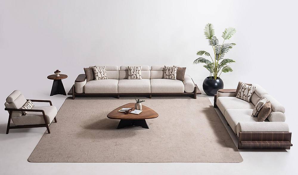 Alya Koltuk Takımı - Krem - Çap Kol Koltuk Takımı