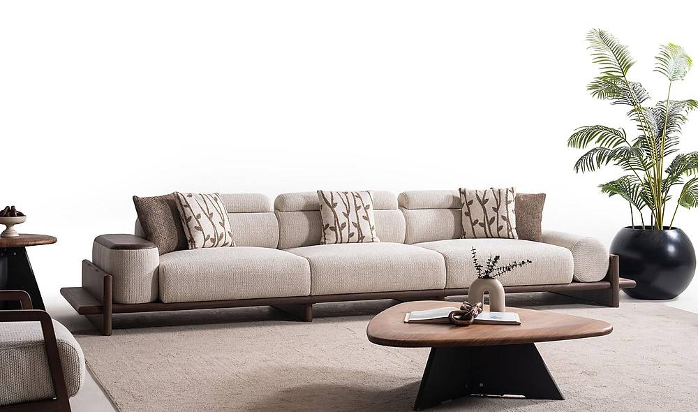 Alya Koltuk Takımı - Krem - Çap Kol Koltuk Takımı