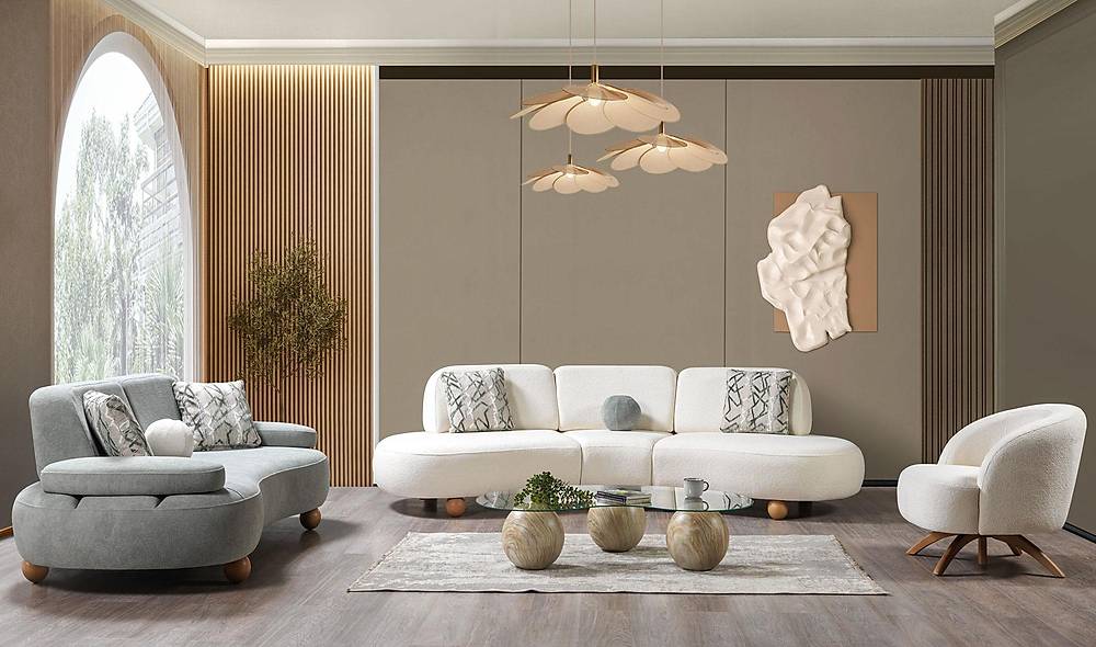 Floransa Koltuk Takımı - Yuvarlak Ayak Koltuk Takımı