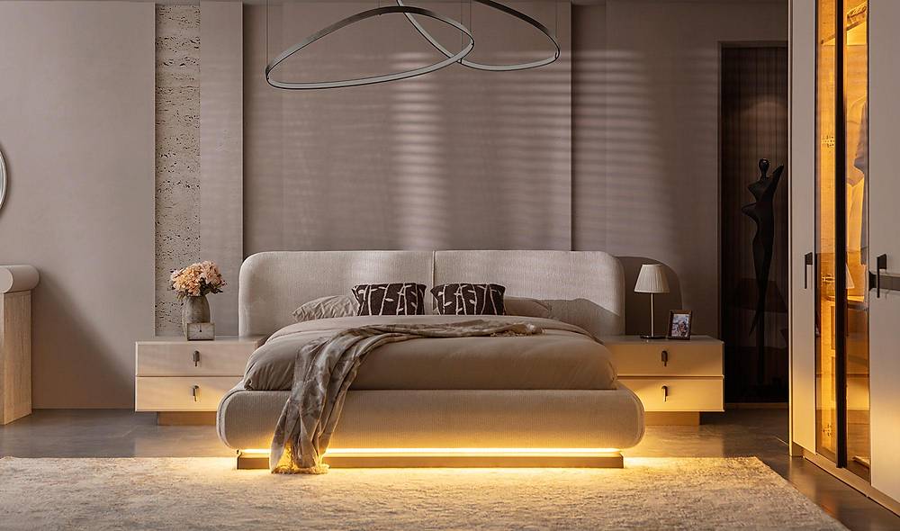 Lacy Bazalı Yatak Odası Yatak Odası