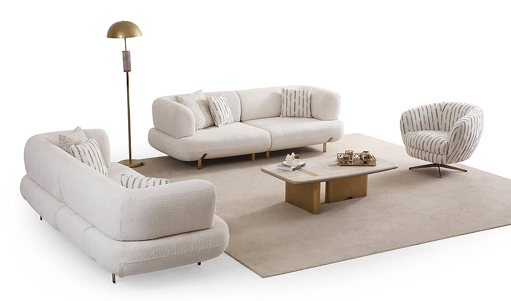 Brown Koltuk Takımı - Antik Gold Koltuk Takımı