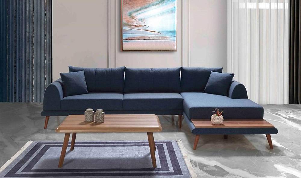 Bona Köşe Takımı - Lacivert Köşe Koltuk