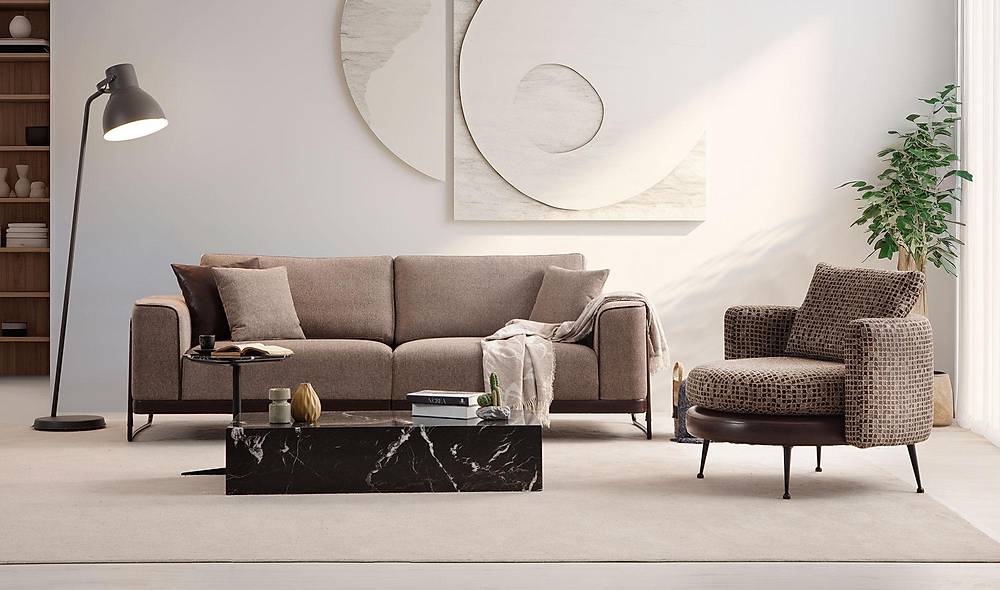 Calipto Koltuk Takımı - Kahverengi Koltuk Takımı