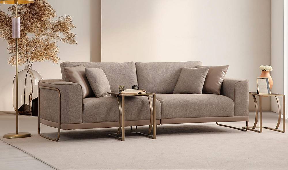 Calipto Koltuk Takımı - Bej Koltuk Takımı