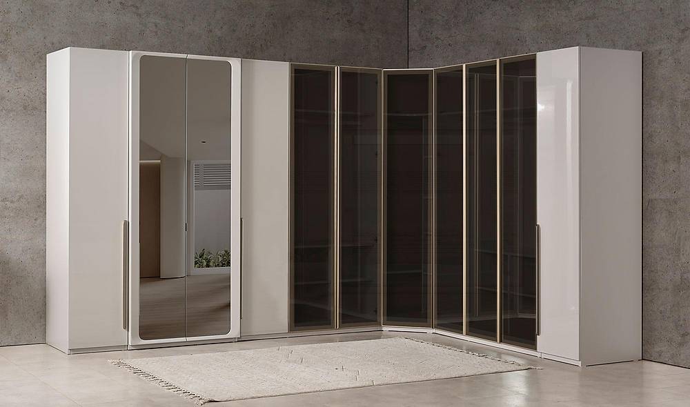 Lenka Yatak Odası - Köşe Dolaplı Giyinme Odası