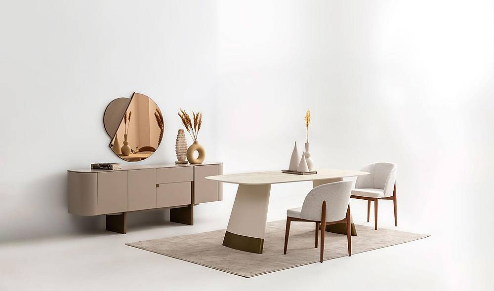 Penora Yemek Odası - Bej - Gold Yemek Odası