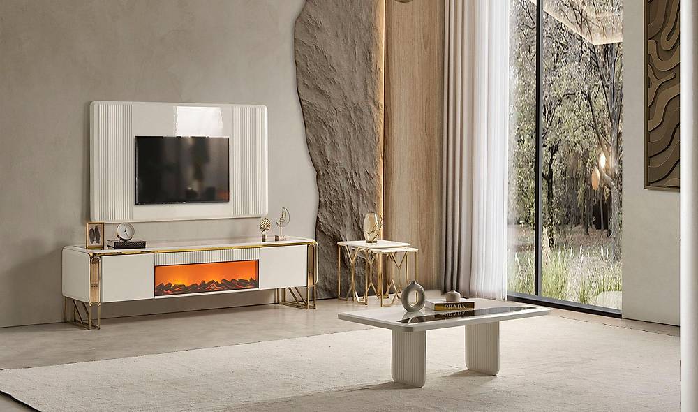 Misis Tv Ünitesi - Şömineli TV Ünitesi