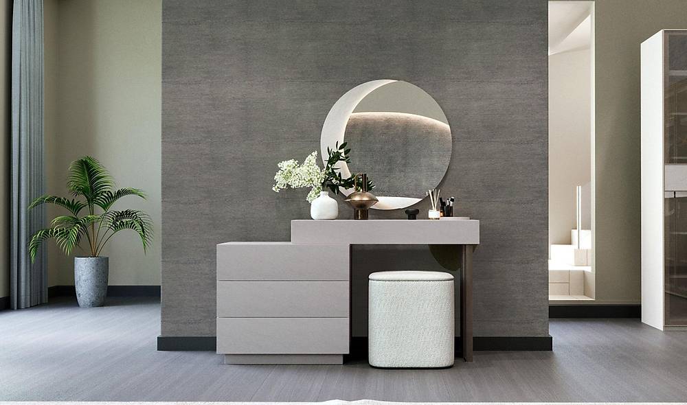 Lenova Bazalı Yatak Odası - Köşe Dolaplı Giyinme Odası