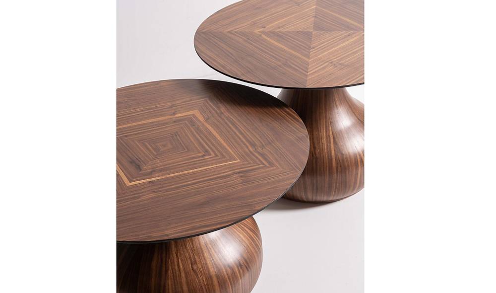 Chia İkili Sehpa Seti - Ceviz Sehpa ve Aksesuar