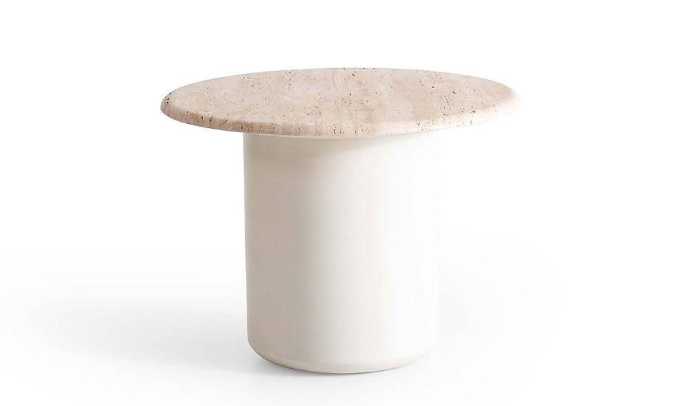 Emily Sehpa Seti - Traverten Mermer Sehpa ve Aksesuar