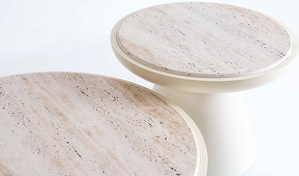 Cubic Sehpa Seti - Plus Krem Sehpa ve Aksesuar