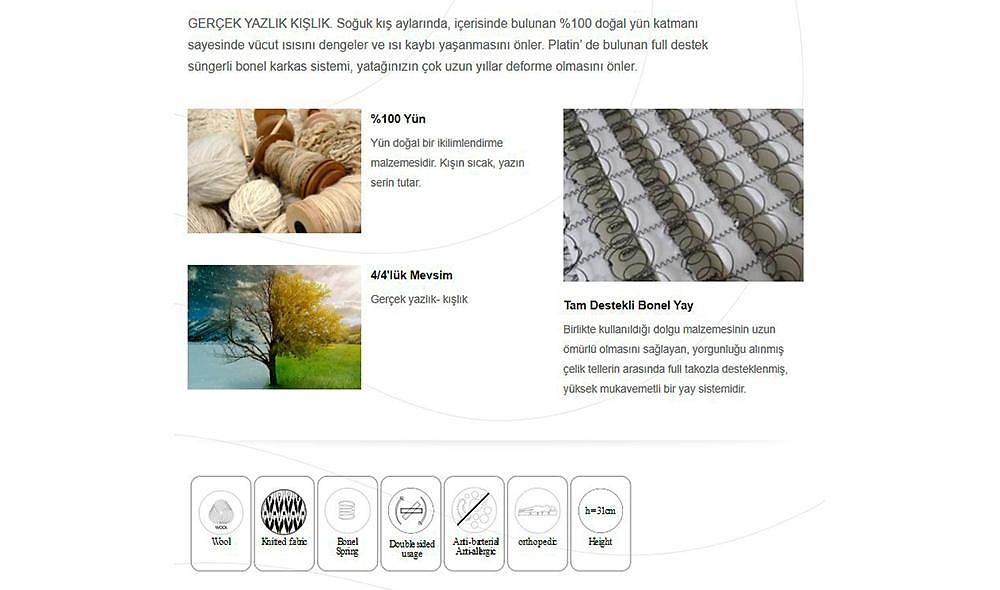 Platin Albella Baza + Başlık + Yatak Baza Setleri