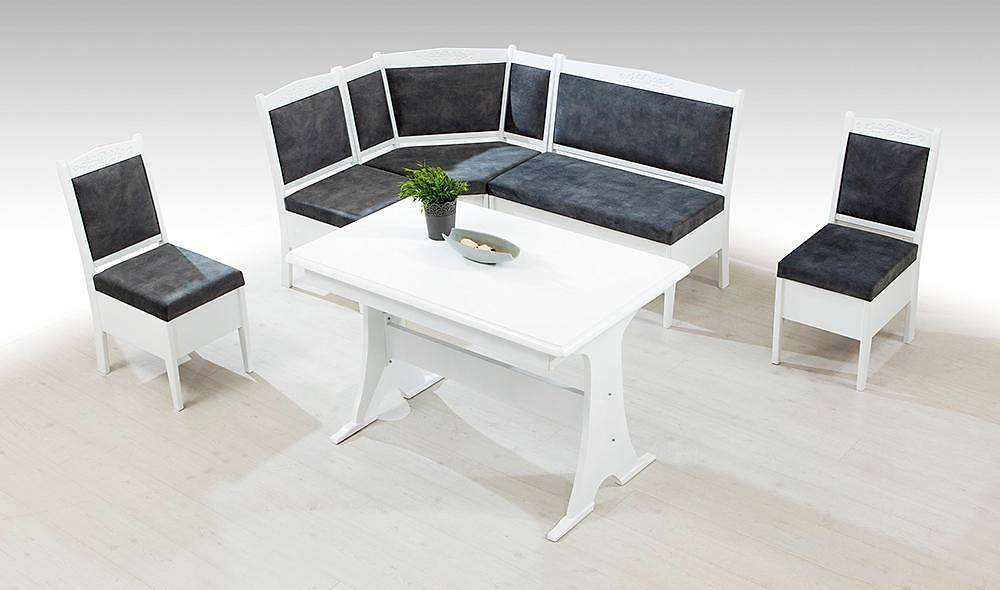 Hicran Mutfak Köşe Takımı Beyaz - Gri Masa Sandalye