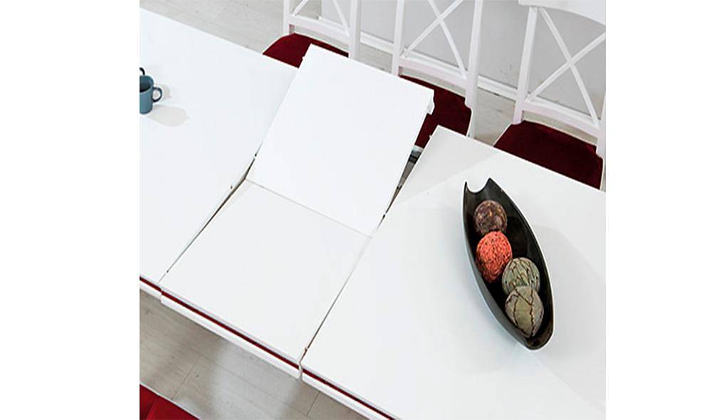 Lükens Büyük Yemek Masası Takımı - Beyaz Yemek Masası Takımı