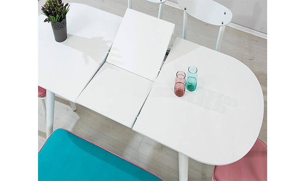 Konik Yemek Masası Takımı - Beyaz Yemek Masası Takımı