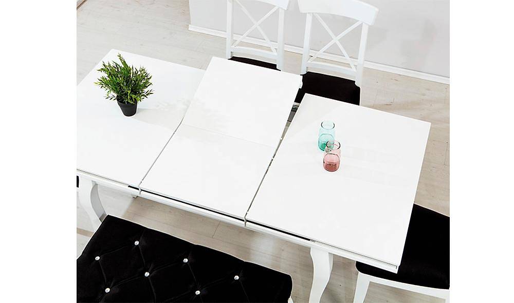 Lükens Yemek Masası Takımı - Beyaz Yemek Masası Takımı