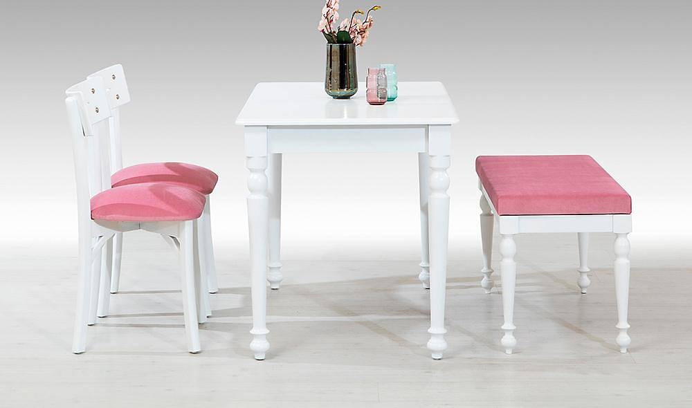 Tornalı Kamel Yemek Masası Takımı - Beyaz Yemek Masası Takımı