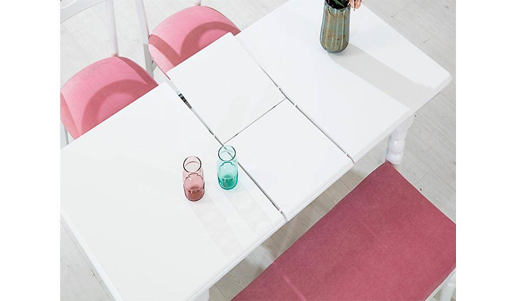 Tornalı Kamel Yemek Masası Takımı - Beyaz Yemek Masası Takımı