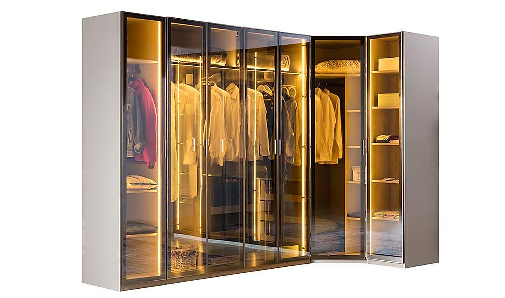 Suare Köşe Gardolap Kapaklı Gardırop