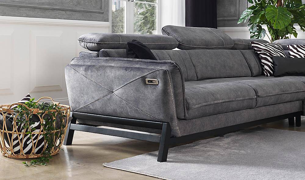 Esinti Gri Mekanizmalı Köşe Takımı Köşe Koltuk