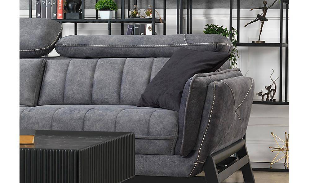 Esinti Gri Mekanizmalı Köşe Takımı Köşe Koltuk