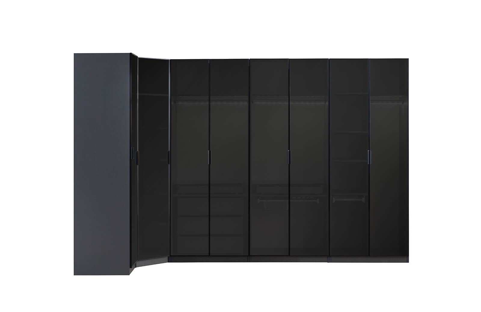 Daisi Köşe Dolap Takımı Antrasit Yatak Odası