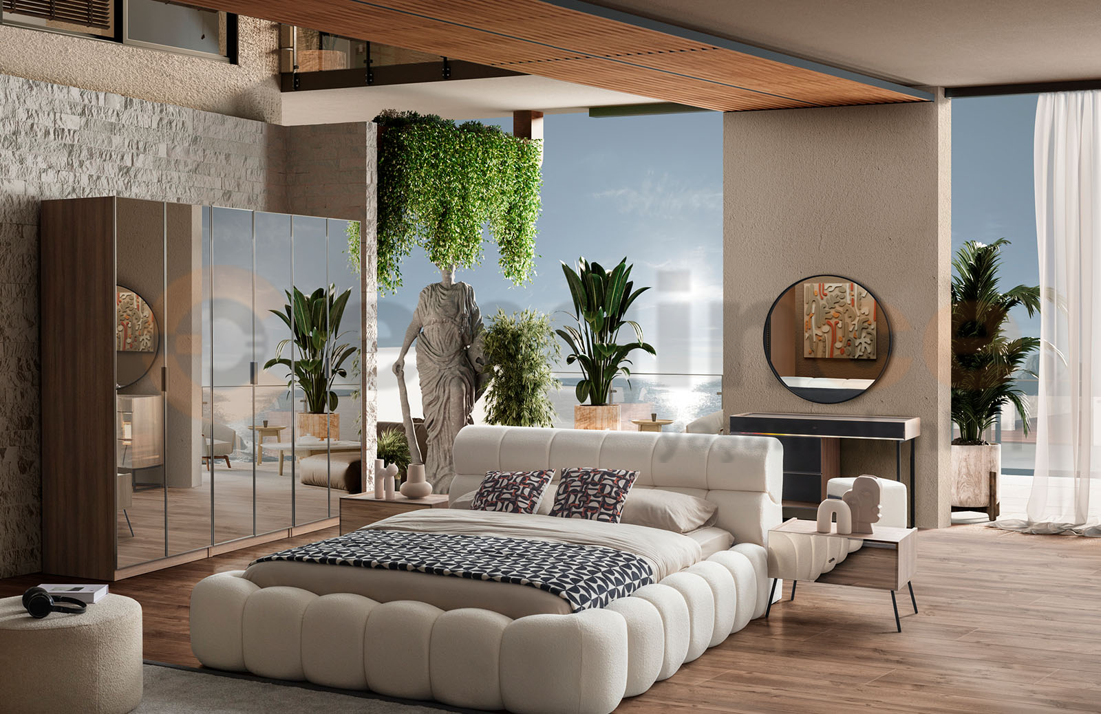 Daisi Yatak Odası Takımı Ceviz Yatak Odası