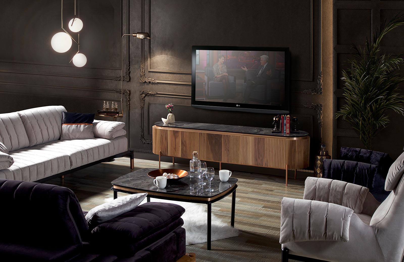 Perla Tv Sehpası Ceviz TV Ünitesi