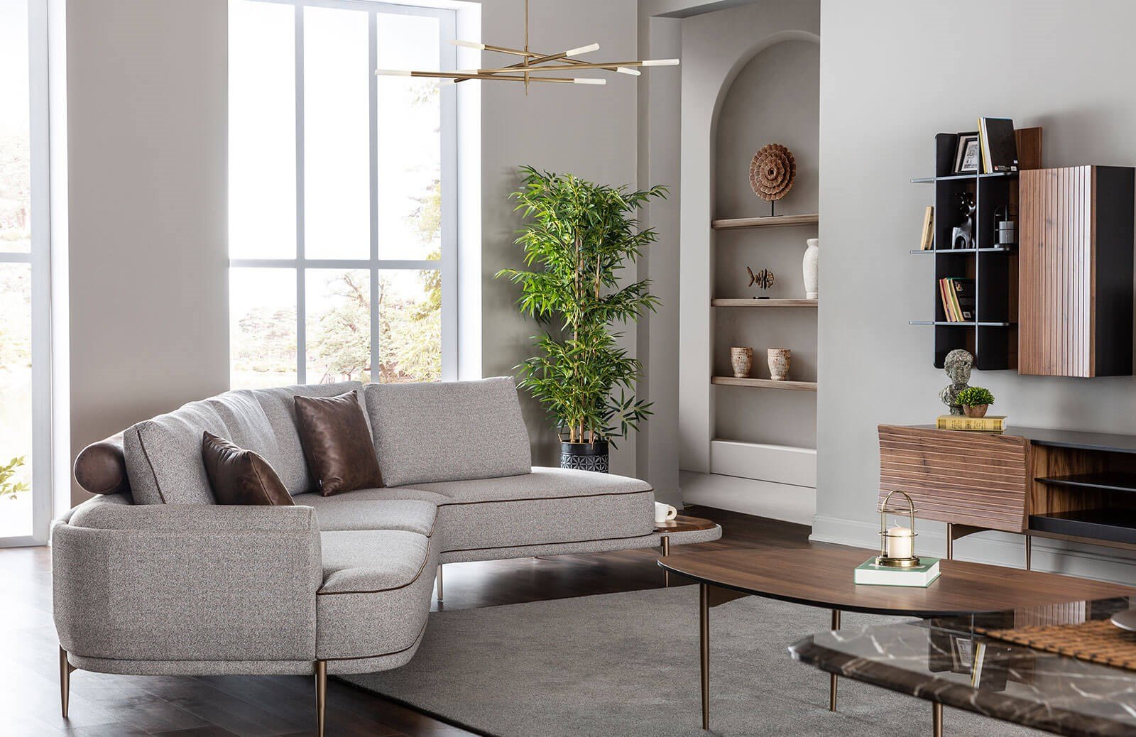 Purpura Köşe Takımı Dinlenmeli Köşe Koltuk