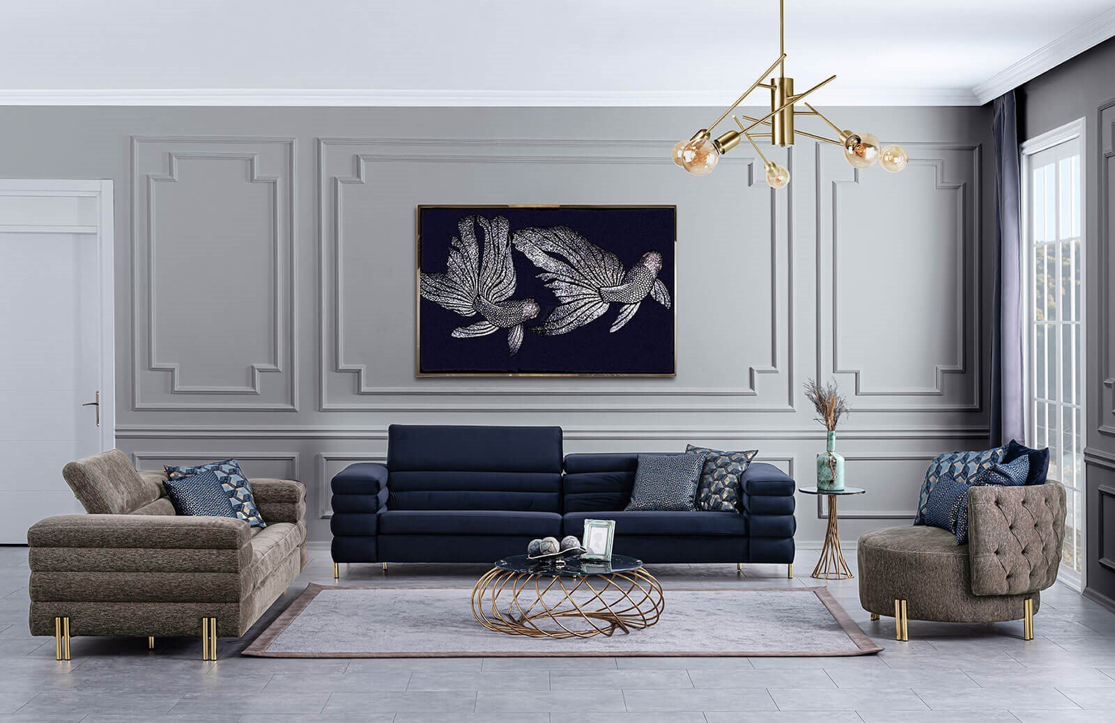 Beryl Koltuk Takımı Gold Koltuk Takımı