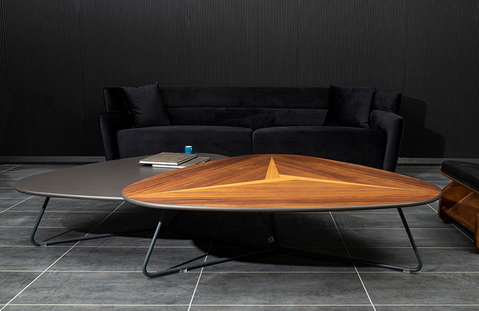 Üçgen Orta Sehpa ENGC-TG-5725 Antrasit Ceviz Sehpa ve Aksesuar