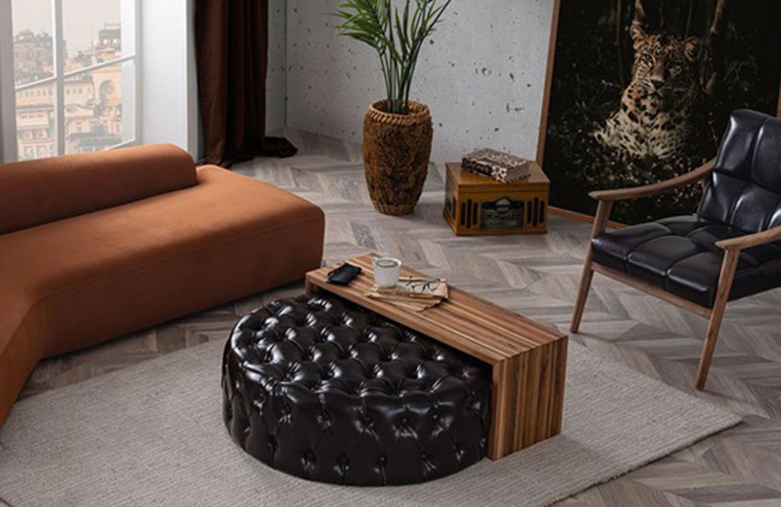 ENGC-PM-1007 Puf Orta Sehpa Seti Sehpa ve Aksesuar