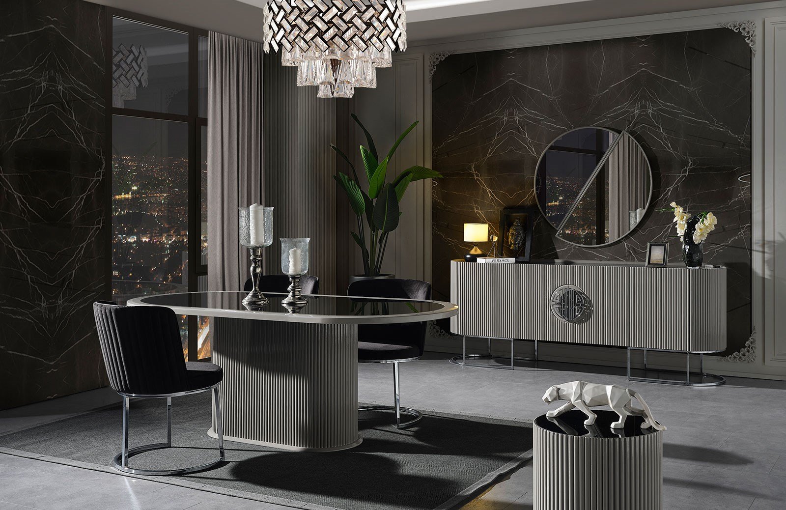 Morten Yemek Odası Takımı Grey Yemek Odası