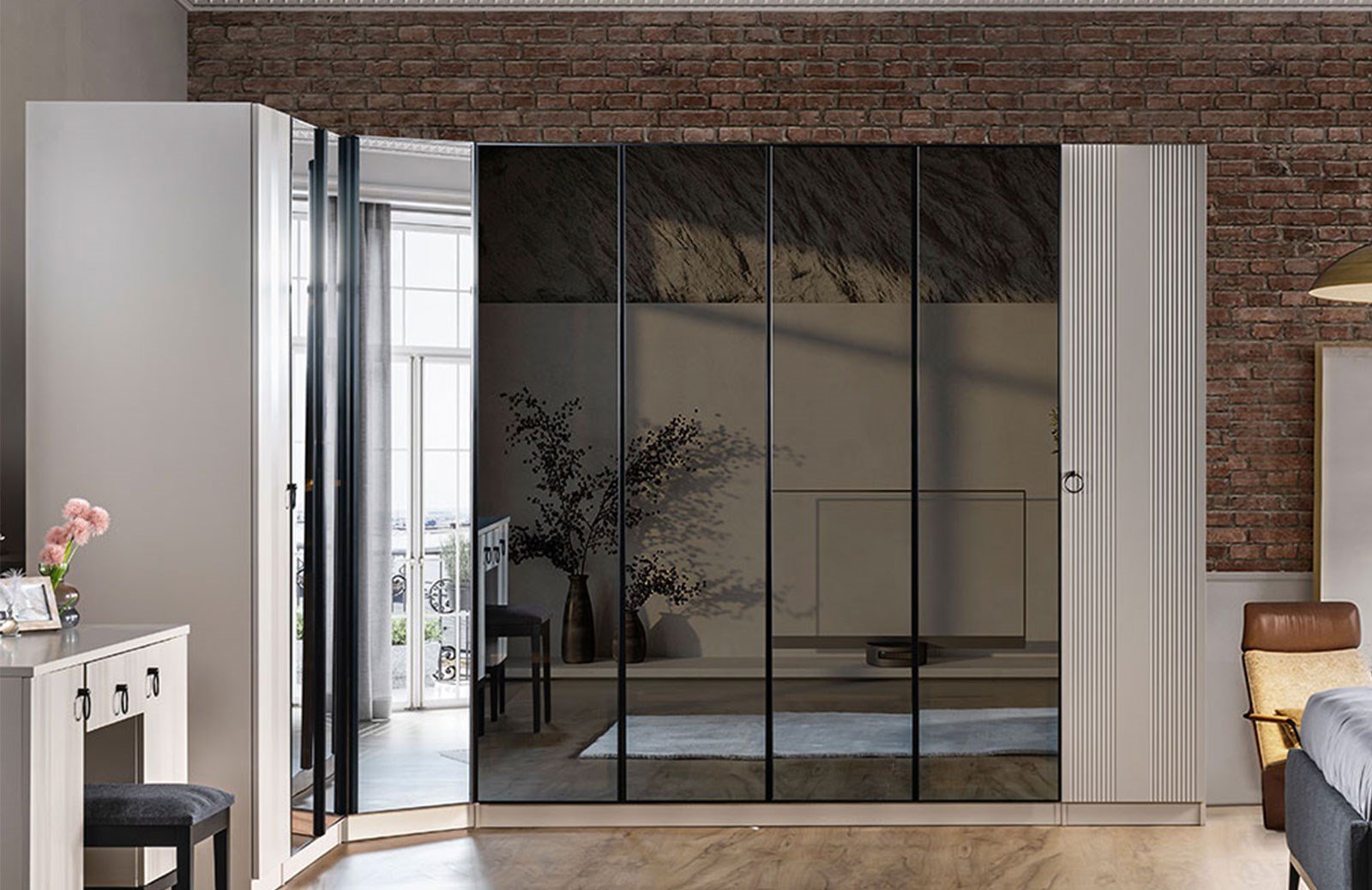 Bellamy Köşe Dolap Takımı Yatak Odası