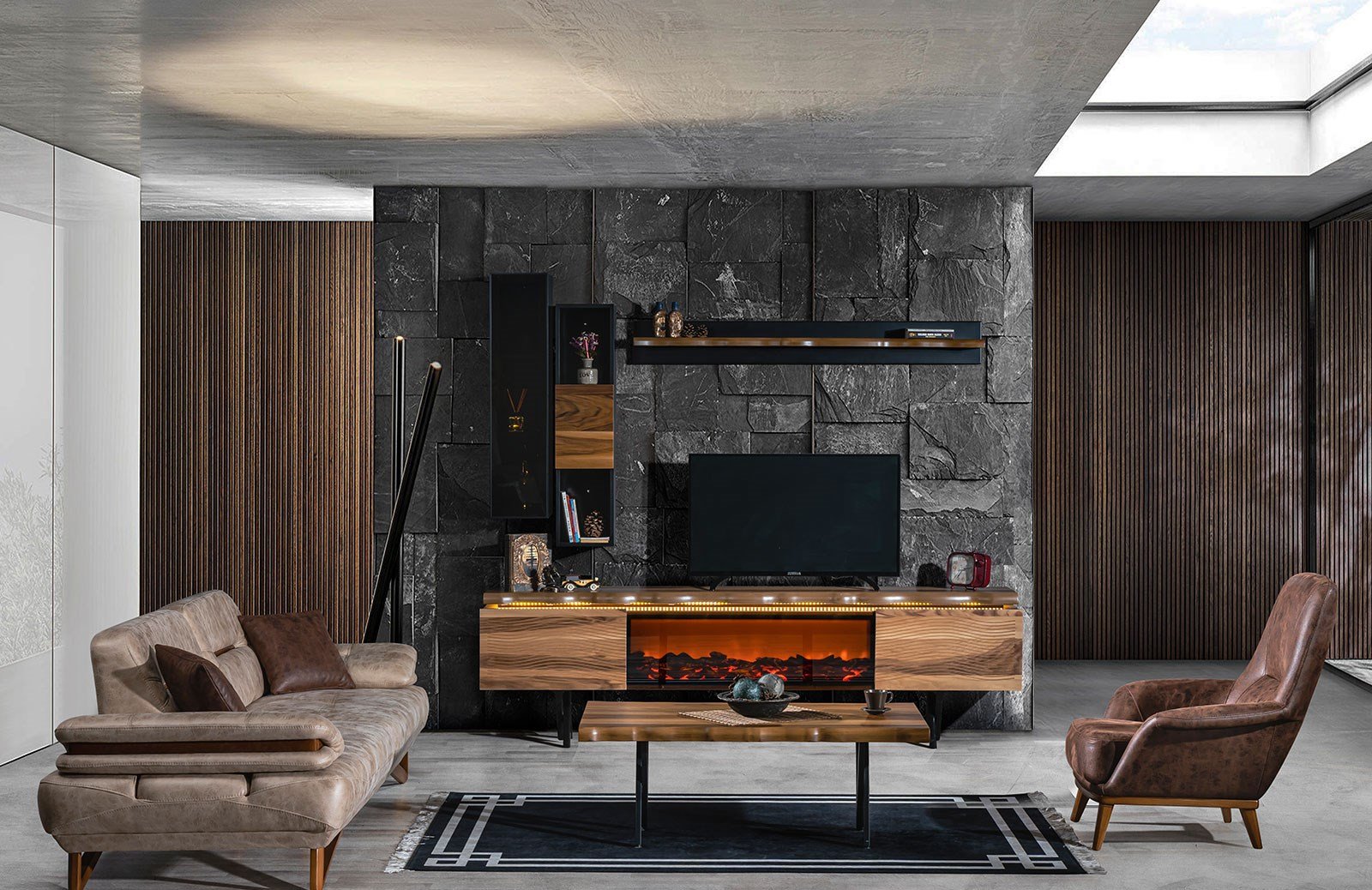 Towle Tv Ünitesi Şömineli TV Ünitesi