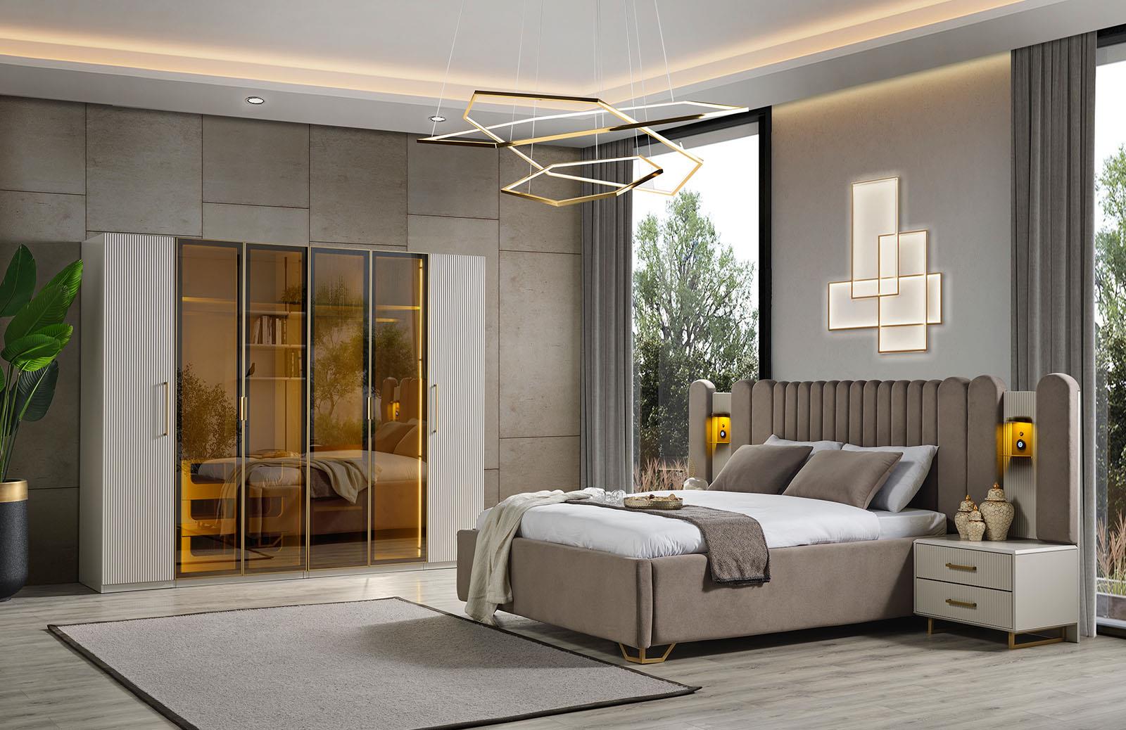 Ashwini Yatak Odası Takımı Gold Yatak Odası