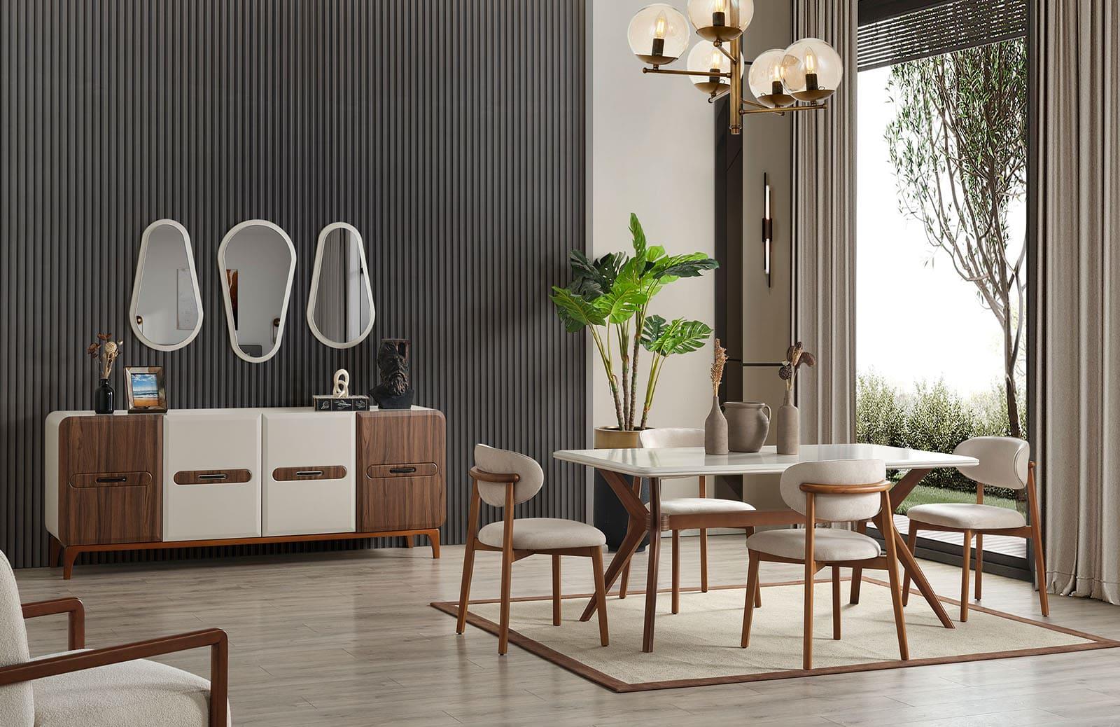 Litanix Yemek Odası Takımı Ceviz Yemek Odası