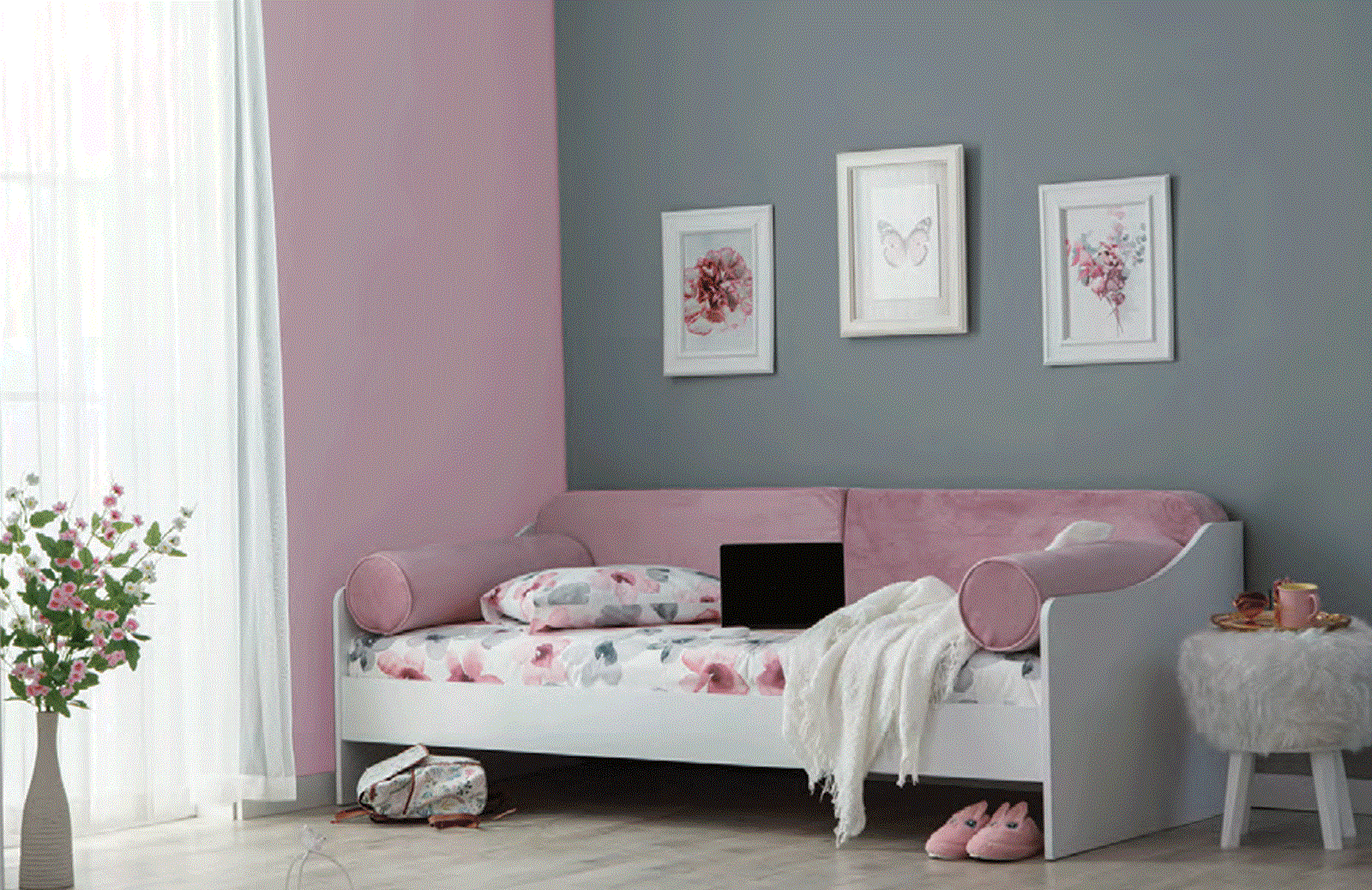 Santas Day Bed 90*200 cm Pembe Genç Odası