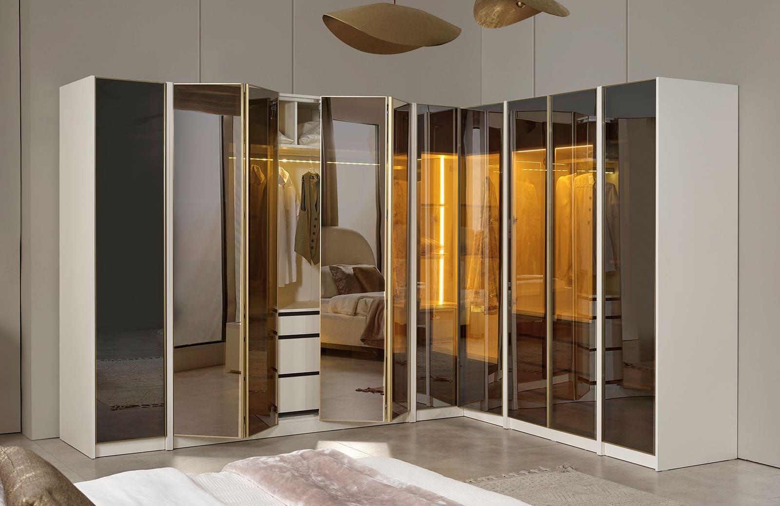 Montrelle Köşe Dolap Takımı Yatak Odası