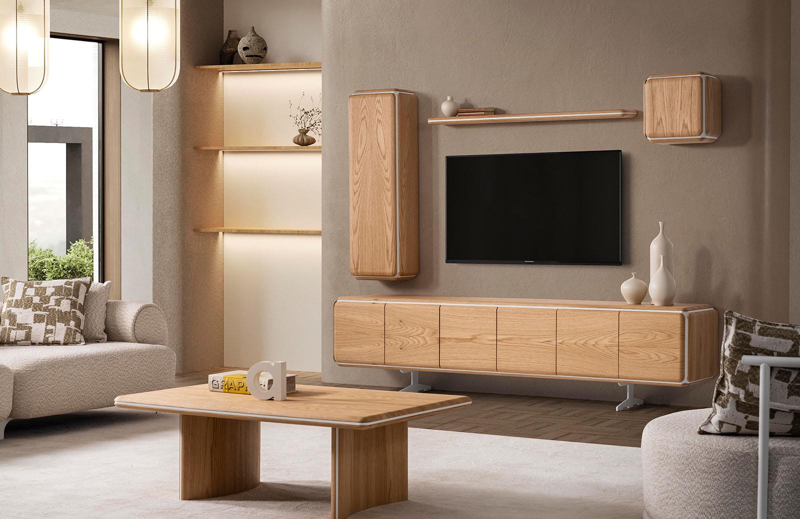 Florian Tv Ünitesi Meşe TV Ünitesi