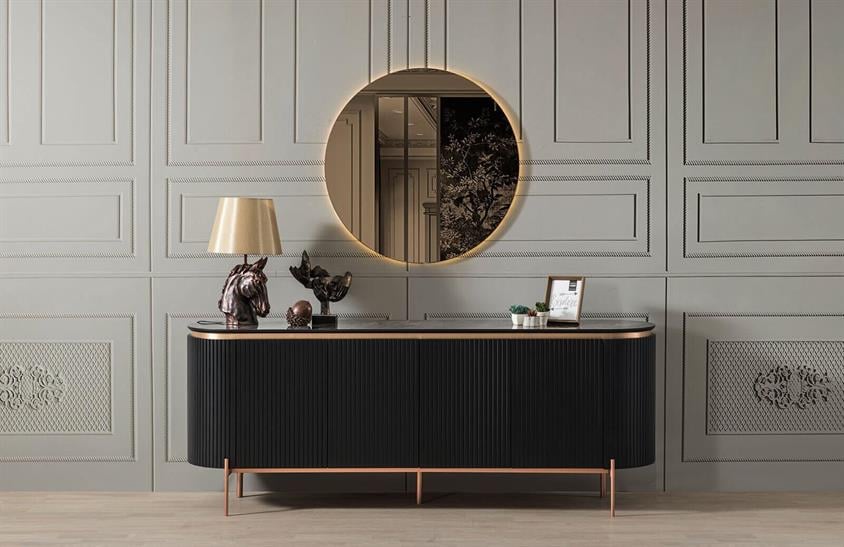 Perla Yemek Odası Takımı Siyah Yemek Odası