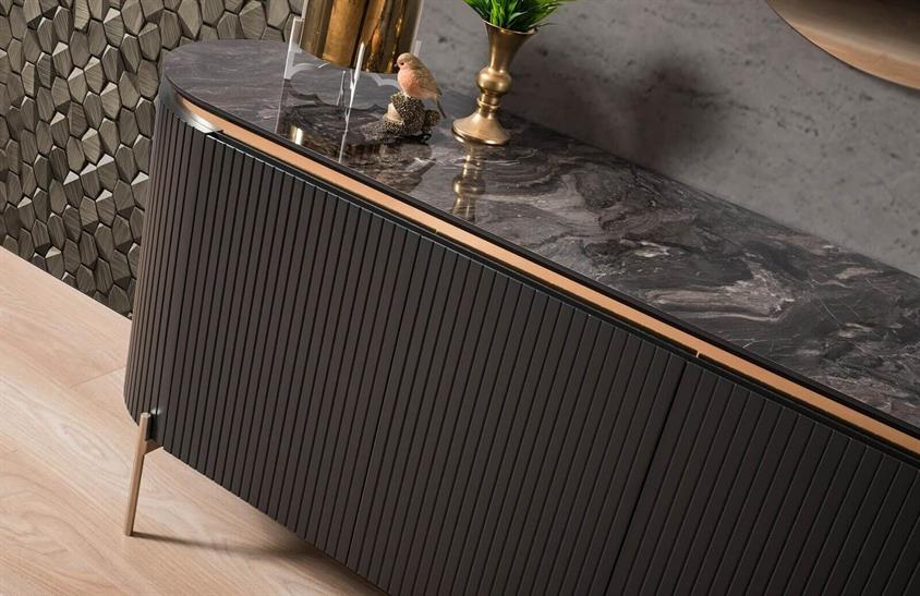 Perla Yemek Odası Takımı Siyah Yemek Odası