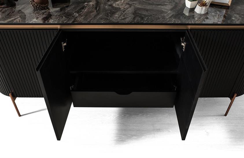 Perla Yemek Odası Takımı Siyah Yemek Odası