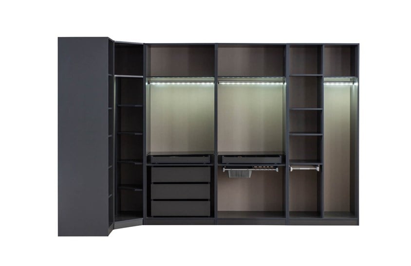 Daisi Köşe Dolap Takımı Antrasit Yatak Odası