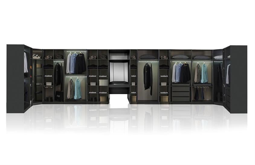 Daisi Köşe Dolap Takımı Antrasit Yatak Odası